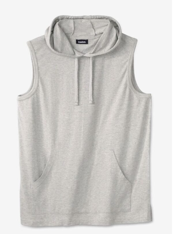 Heather Grey Lightweight Jersey Muscle Hoodie Tee