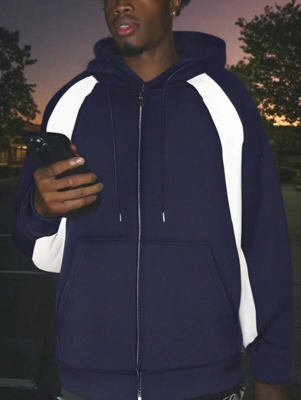 Men’s Hooded Cardigan Sweatshirt – Full Zip Design for Daily & Outdoor Use