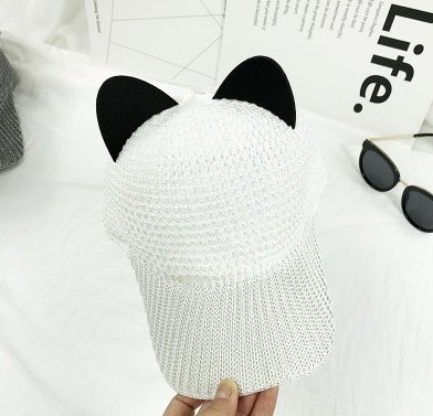 Summer Cute Cat Ear Breathable Solar Mesh Baseball Caps - Image 9