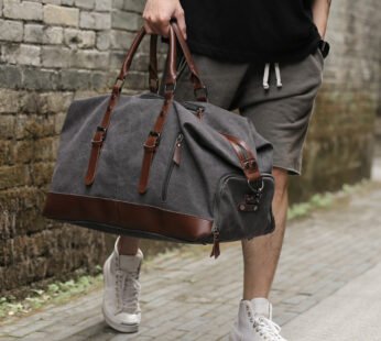 Retro canvas tote bag travel bag male fashion trend large capacity short-distance travel luggage bag shoulder bag male