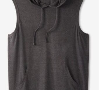Charcoal Lightweight Jersey Muscle Hoodie