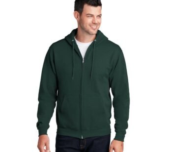 Forest Green Fleece Big Size Zipper Hoodie