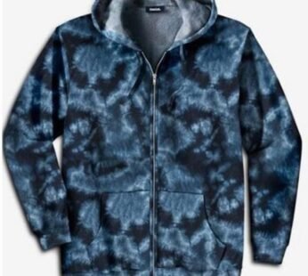Navy Blue Marble Fleece Big & Tall Size Zipper Hoodie