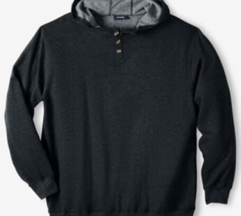 Henley Fleece Pullover Hoodie