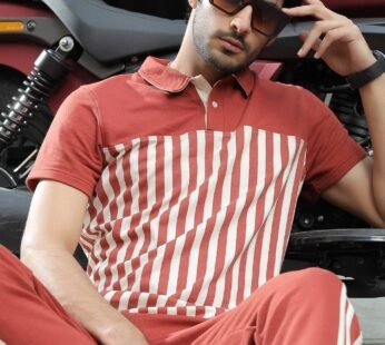Brown Stripe Polo Shirt