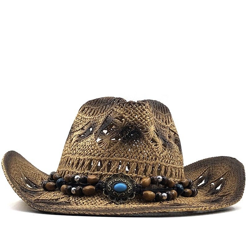 New Women's Beach Cowboy Straw Caps Sun Hat - Image 3