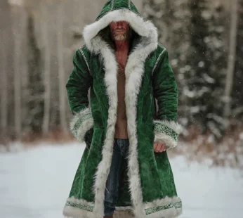 Men’s Fuzzy Velvet Santa Christmas Hooded Coat