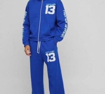 Oversized Boxy Limited Varsity Graffiti Zip Through Tracksuit