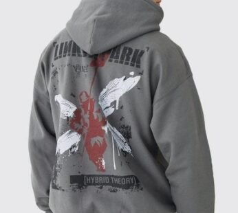 Oversized Linkin Park Wash License Hoodie